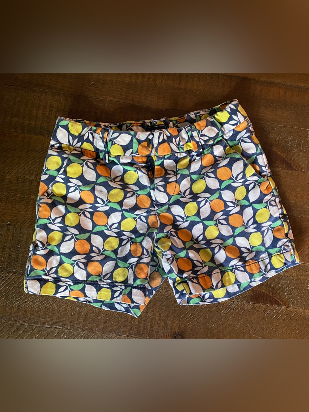 GAP Kids Navy Multi Citrus Print Shorts, Size 6